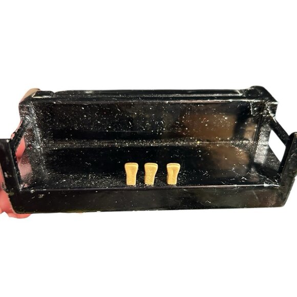 Classic Black Piano Christmas Ornament Upright Key Cover Opens Closes Holiday - Picture 6 of 10